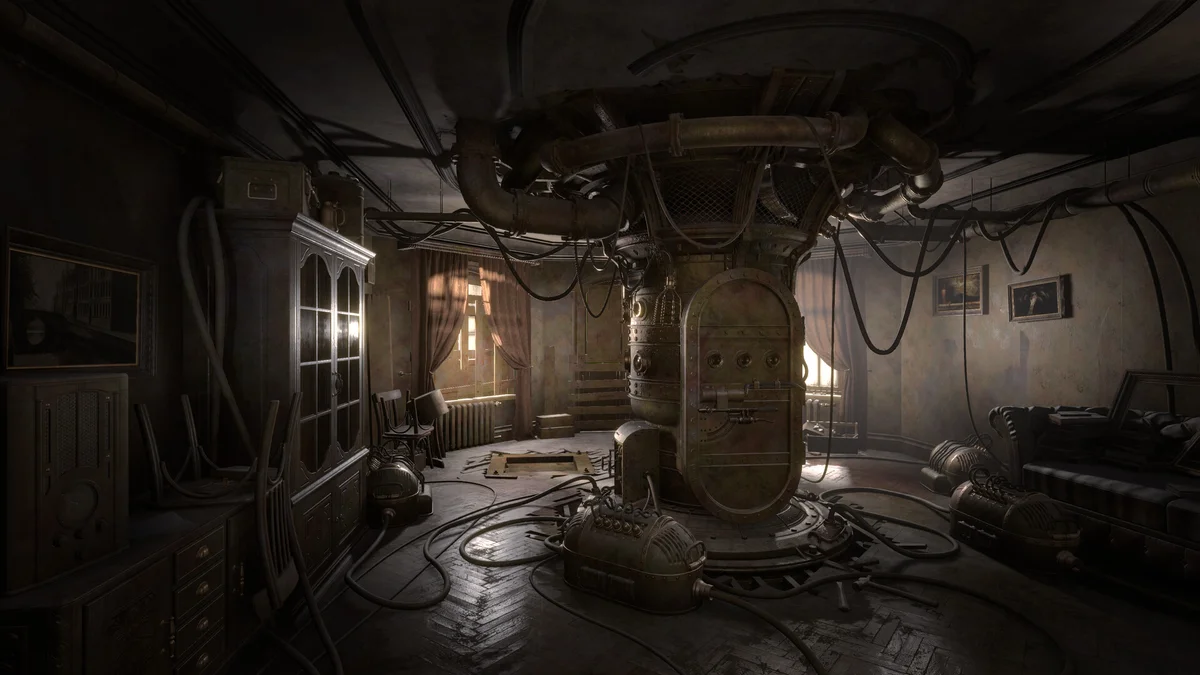 The copper capsule in the apartment’s central room in an official Sublustrum image