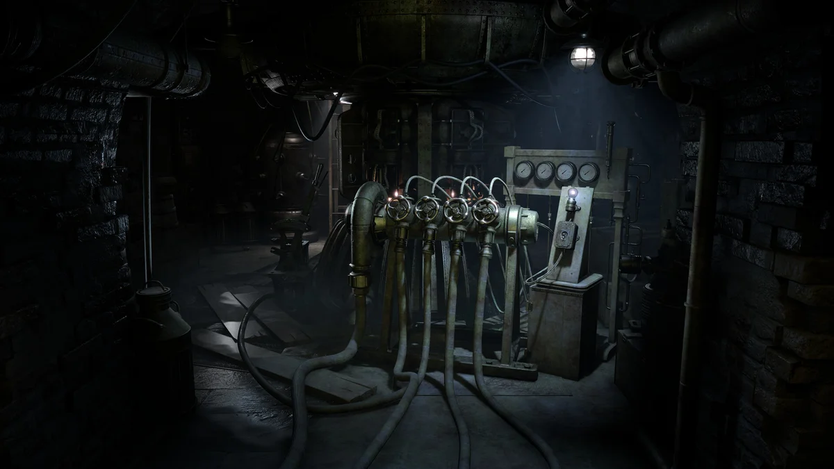 The basement cooling mechanism with four wheels, pipes and gauges in official Sublustrum promotional imagery